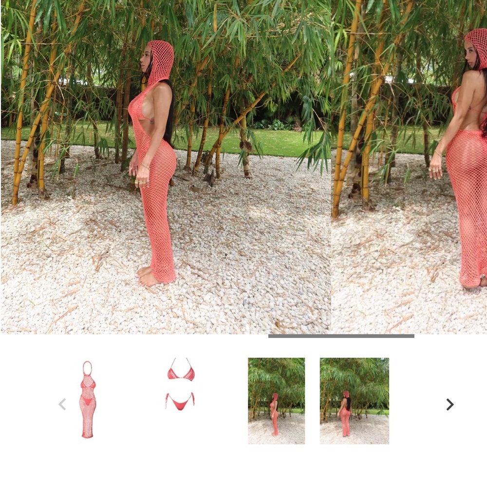 NWT M/L Salmon Colored Knit Swimwear